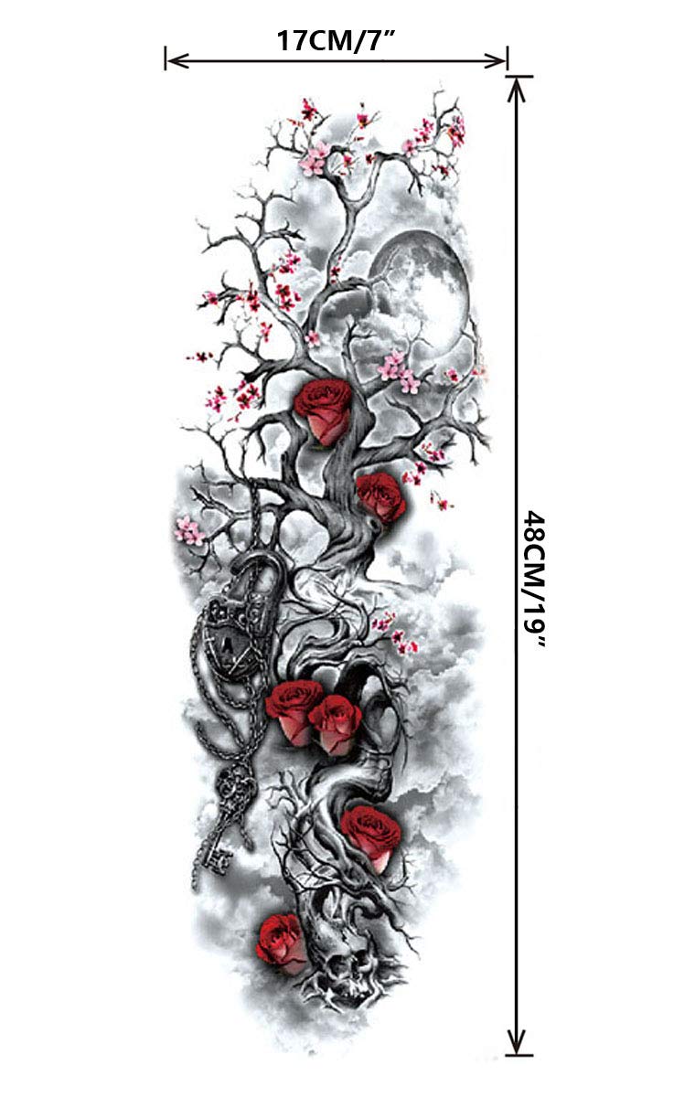 Pinone Full Arm Temporary Tattoo For Man Women L19â€œxW7â€(12 Sheets) - Image 5